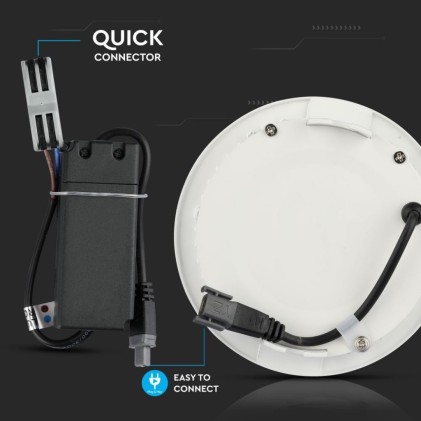 V-TAC PRO Mini Pannello LED 24W Chip Samsung Montaggio ad Incasso Rotondo 3000K