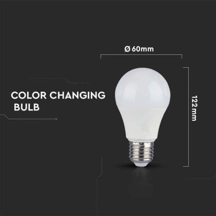 V-TAC Lampadina LED E27 9W A60 3 in 1 (3000K+4000K+6400K) (Blister 2 Pezzi)