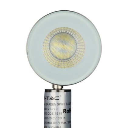 V-TAC Picchetto in Acciaio Inox con Portalampada GU10 (Max 35W) Orientabile IP44