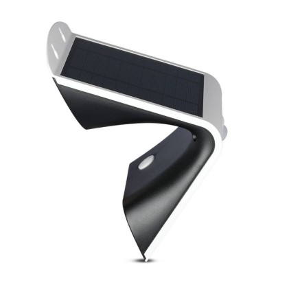 V-TAC Lampada LED Solare da Muro a Batteria 3W 130LM/W 30LED con Sensore PIR Colore Bianco 3000K+4000K IP65