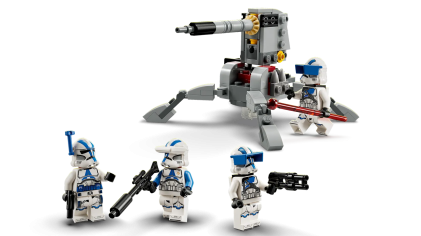 LEGO 75345 Battle Pack Clone Troopers Legione 501, 119 pezzi, Modellino da Costruire con Cannone Giocattolo Anticarro AV-7 e Shooter più 4 Personaggi