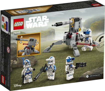 LEGO 75345 Battle Pack Clone Troopers Legione 501, 119 pezzi, Modellino da Costruire con Cannone Giocattolo Anticarro AV-7 e Shooter più 4 Personaggi