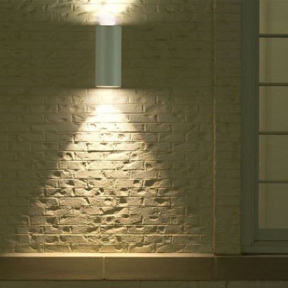 V-TAC Portafaretto LED Doppio da Muro 2*GU10 e GU5.3 (MR16) Arrotondato in Alluminio Colore Bianco IP44