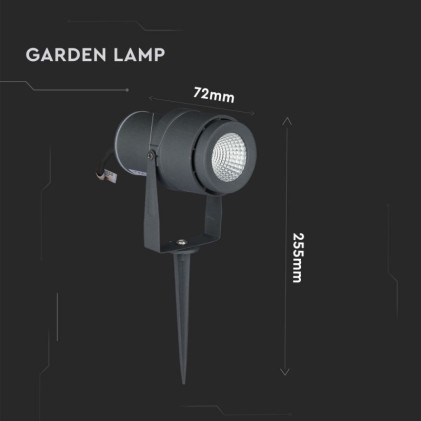 V-TAC Faretto LED da Giardino 12W con Picchetto Colore Grigio Luce Verde IP65