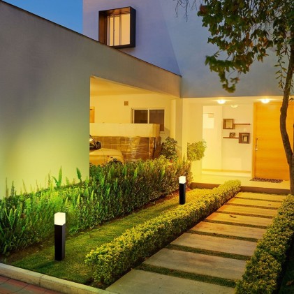 V-TAC Lampada LED da Giardino Quadrata con Portalampada GU10 (Max 35W) con Corpo Nero e Copertura Bianca h: 50cm IP54