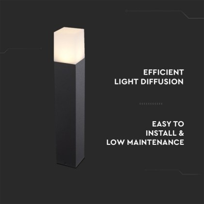 V-TAC Lampada LED da Giardino Quadrata con Portalampada GU10 (Max 35W) con Corpo Nero e Copertura Bianca h: 50cm IP54