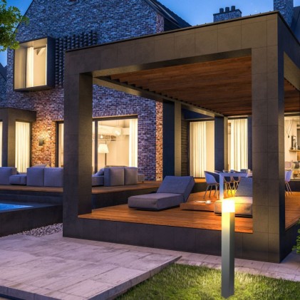 V-TAC Lampada LED da Giardino Quadrata con Portalampada GU10 (Max 35W) con Corpo Nero e Copertura Bianca h: 80cm IP54