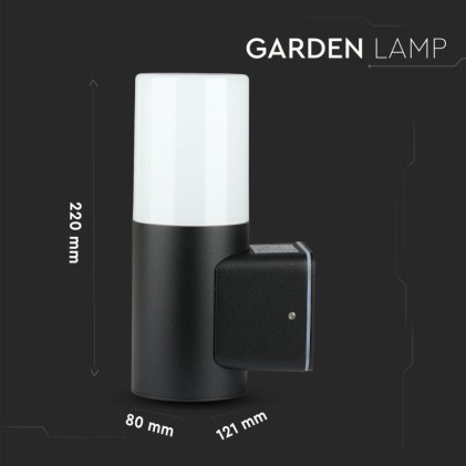 V-TAC Lampada LED da Giardino Cilindrica con Portalampada GU10 (Max 35W) con Corpo Nero e Copertura Bianca h: 22cm IP54