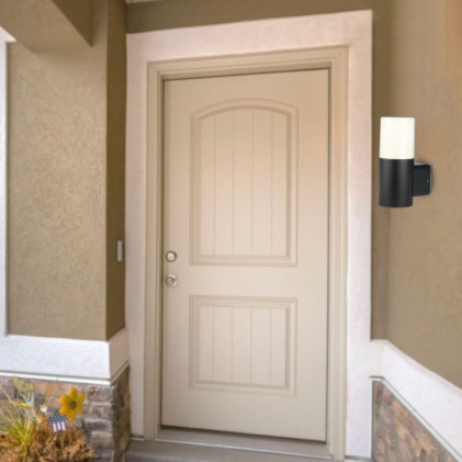 V-TAC Lampada LED da Giardino Cilindrica con Portalampada GU10 (Max 35W) con Corpo Nero e Copertura Bianca h: 22cm IP54