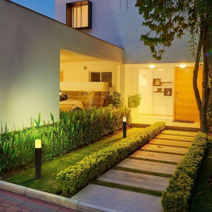 V-TAC Lampada LED da Giardino Cilindrica con Portalampada GU10 (Max 35W) con Corpo Nero e Copertura Bianca h: 50cm IP54