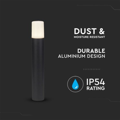 V-TAC Lampada LED da Giardino Cilindrica con Portalampada GU10 (Max 35W) con Corpo Nero e Copertura Bianca h: 50cm IP54