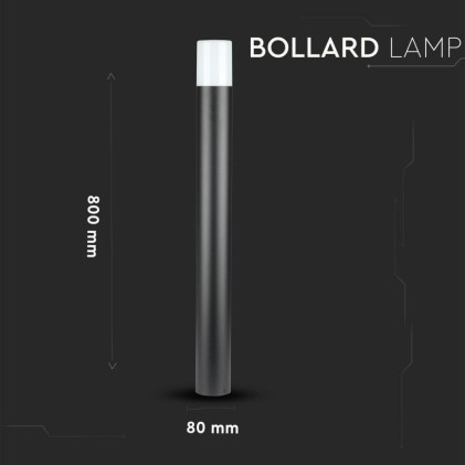 V-TAC Lampada LED da Giardino Cilindrica con Portalampada GU10 (Max 35W) con Corpo Nero e Copertura Bianca h: 80cm IP54