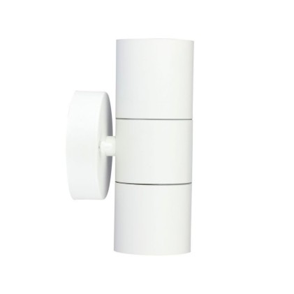 V-TAC Portafaretto LED Doppio da Muro 2*GU10 e GU5.3 (MR16) Arrotondato in Alluminio Colore Bianco Opaco IP44