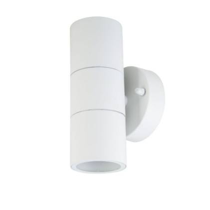 V-TAC Portafaretto LED Doppio da Muro 2*GU10 e GU5.3 (MR16) Arrotondato in Alluminio Colore Bianco Opaco IP44