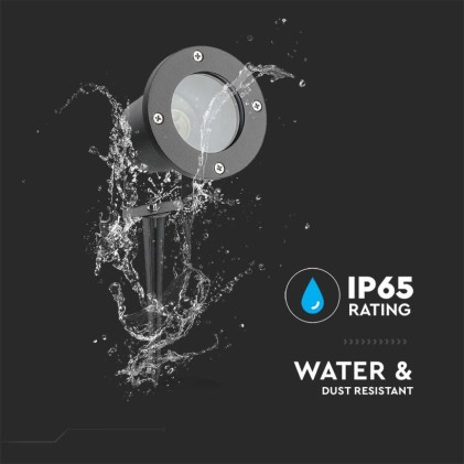 V-TAC Picchetto con Portalampada GU10 (Max 35W) Orientabile Colore Nero IP65