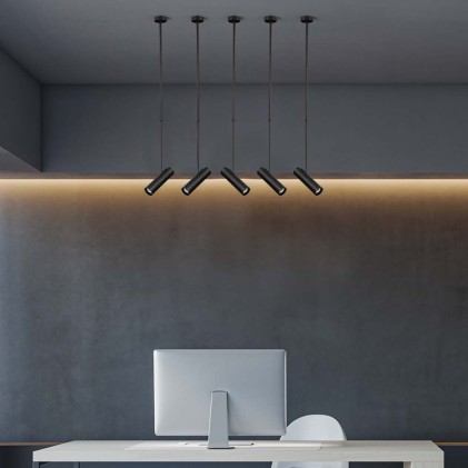 V-TAC Portafaretto LED a Sospensione GU10 Corpo in Alluminio Nero D:60*220MM