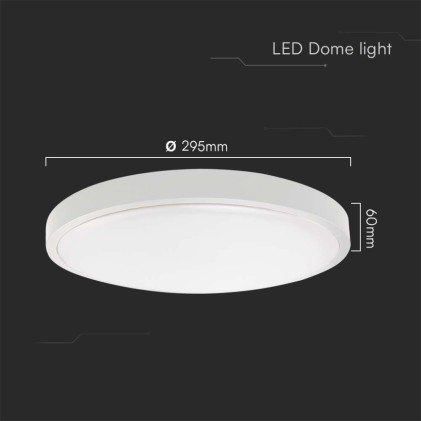 V-TAC Plafoniera LED Rotonda 24W Cornice Bianca 6500K IP44