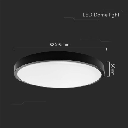 V-TAC Plafoniera LED Rotonda 36W Cornice Nera 6500K IP44