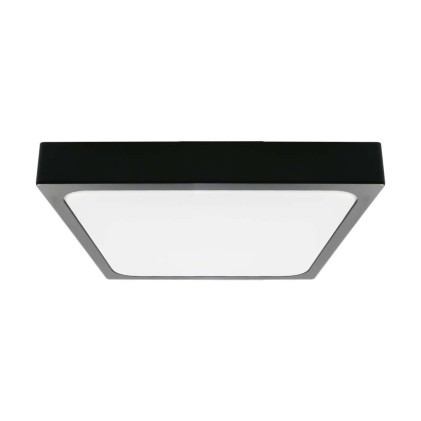 V-TAC Plafoniera LED Quadrata 24W Colore Nero 3000K IP44