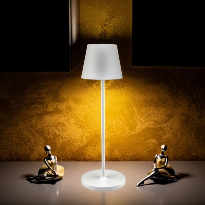 V-TAC Lampada LED da Tavolo 2W Colore Bianco in Alluminio con caricatore Wireless e Touch Dimmerabile 3000K IP54