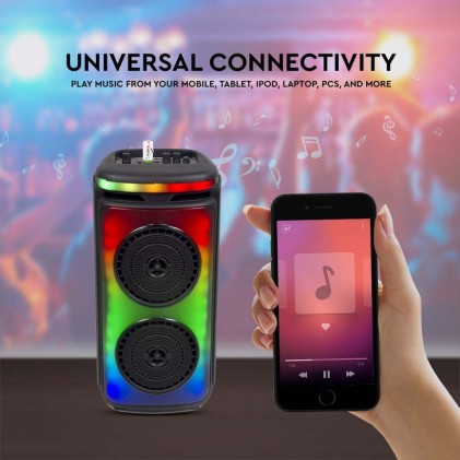 V-TAC Altoparlante Trolley Ricaricabile 20W con Microfono Cablato Telecomando e Casse 2 * 6.5 pollici