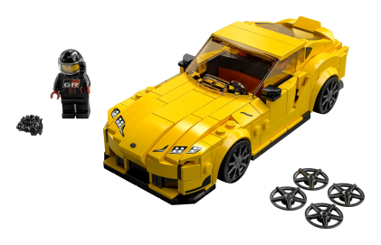 LEGO 76901 Toyota GR Supra, 299 pezzi, Speed Champions, Auto Sportiva da Corsa con Pilota