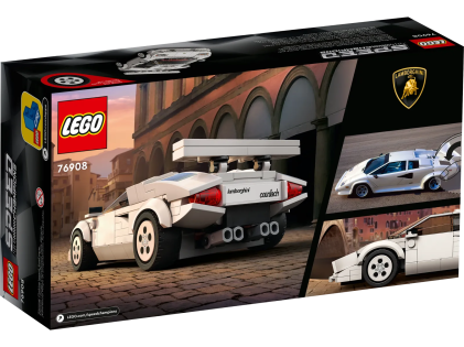LEGO 76908 Lamborghini Countach, 262 pezzi, Speed Champions, Auto Sportiva Giocattolo, Replica Supercar