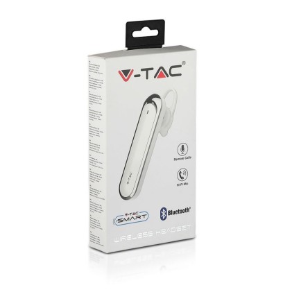 V-TAC Auricolare Bluetooth 170mAh Colore Bianco