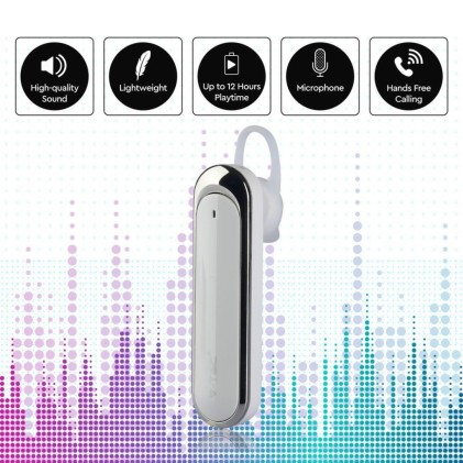 V-TAC Auricolare Bluetooth 170mAh Colore Bianco