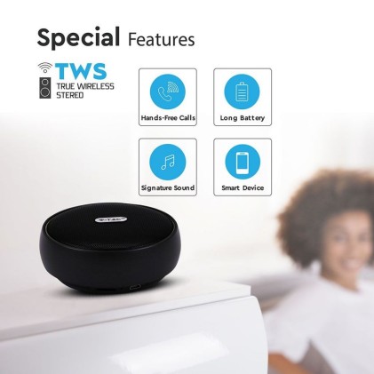 V-TAC Speaker Bluetooth Portatile 4W con Microfono e Slot per Scheda TF Batteria da 800mAh Colore Nero