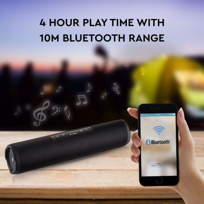 V-TAC Altoparlante Bluetooth Portatile con Microfono e Pulsante Touch con FM AUX/USB e TF Funzione TWS e Batteria da 1200mah
