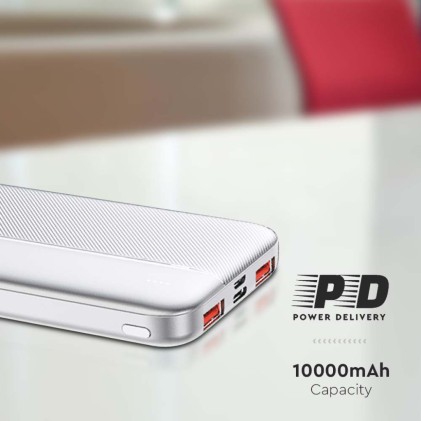 V-TAC Power Bank 10.000 mAh Colore Bianco