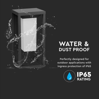 V-TAC PRO Lampada Solare LED Chip Samsung da Muro Esterno 2W Rettangolare Sensore di Movimento Crepuscolare e Modalità di Luminosità Costante 3000K 29cm