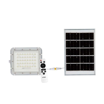 V-TAC Faro LED con Telecomando e Pannello Solare 10W Batteria sostituibile Cavo da 3m Colore Bianco 4000K