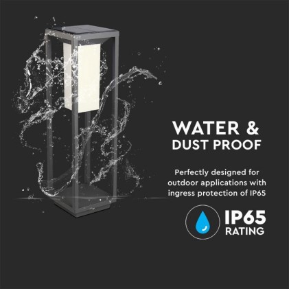 V-TAC PRO Lampada Solare LED Chip Samsung da Muro Esterno 2W Rettangolare Sensore di Movimento Crepuscolare e Modalità di Luminosità Costante 3000K 50cm