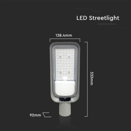 V-TAC 30W LED Street Light With Adapter Holder 6500K