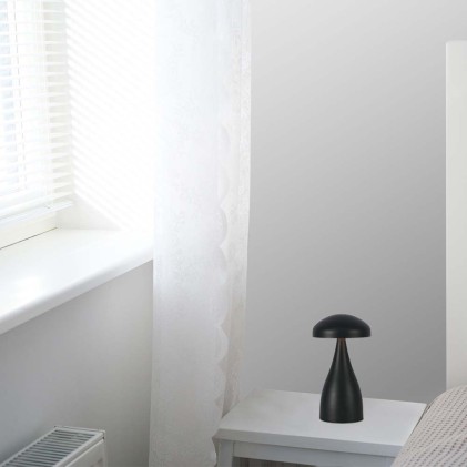 V-TAC Lampada LED da Tavolo 1W con Batteria 800mAh Ricaricabile USB C Colore Nero in Metallo Touch Dimmerabile 3in1