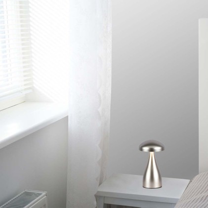 V-TAC Lampada LED da Tavolo 1W con Batteria 800mAh Ricaricabile USB C Colore Champagne in Metallo Touch Dimmerabile 3in1