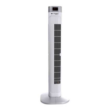 V-TAC Ventilatore LED 55W con Display con Indicatore di Temperatura e Telecomando Colore Bianco 36 Pollici