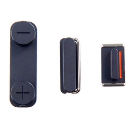 Set Pulsanti Power Mute Volume per iPhone 5S Nero