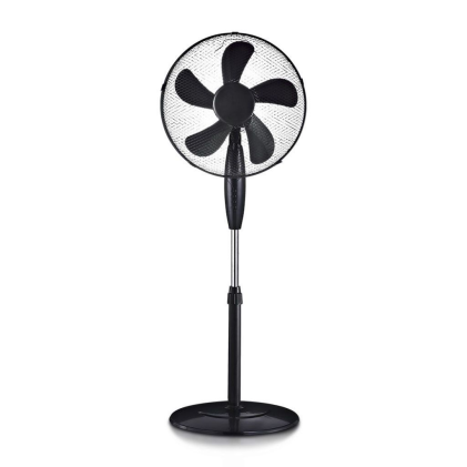 55W Stand Fan Round Base 5 Blades 3 Speed Black