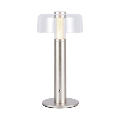 V-TAC Lampada LED da Tavolo 1W Colore Champagne e Bianco Trasparente Ricaricabile con USB C Touch Dimmerabile 3000K