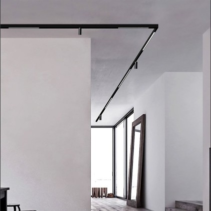 V-TAC Plafoniera LED SMD Lineare da Binario Magnetica 20W 24V 652x35x59mm Colore Nero 3000K IP20 CRI>90