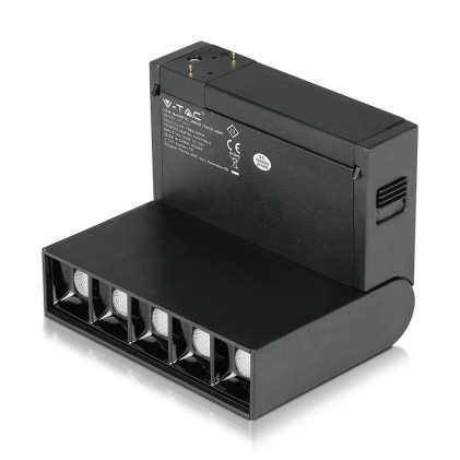 V-TAC Faretto LED SMD Lineare da Binario Magnetico Regolabile 10W (5*2W) 24V UGR<19 Colore Nero 4000K IP20 CRI>90