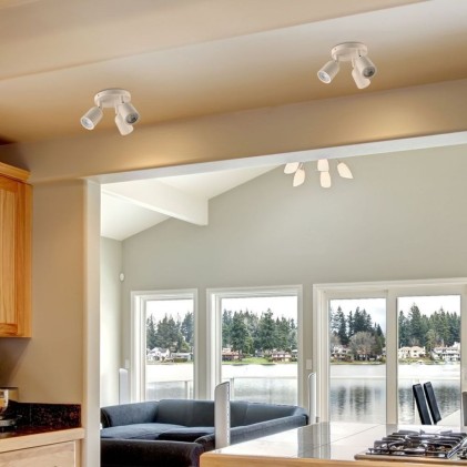 V-TAC Portafaretto LED Triplo Montaggio a Plafone Rotondo 3*GU10 e GU5.3 (MR16) Orientabili Colore Bianco