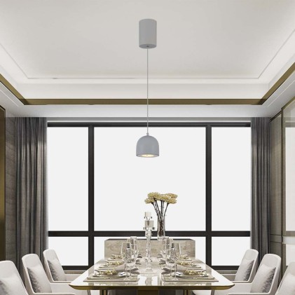 V-TAC Lampadario LED a Cilindro in Metallo 8.5W 10*162cm Grigio Chiaro 3000K