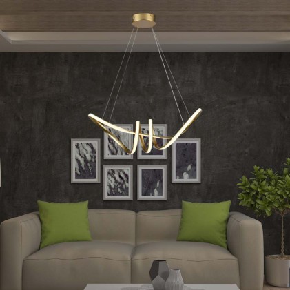 V-TAC Lampadario LED a Sospensione 24W in Metallo dal Design Moderno 72*30cm Coloro Champagne 3000K