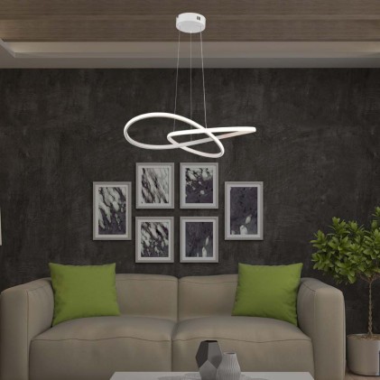 V-TAC Lampadario LED a Sospensione 20W in Metallo dal Design Moderno 50*10cm Colore Bianco 3000K