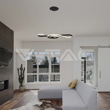 V-TAC Lampadario LED a Sospensione 18W in Metallo dal Design Moderno 70*25cm Colore Nero 3000K