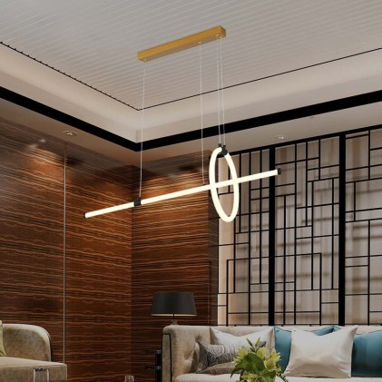 V-TAC Lampadario LED a Sospensione 16W dal Design Moderno Colore Nero 3000K